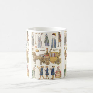 Assepoester, Vintage Victoriaanse Papieren Poppen Koffiemok