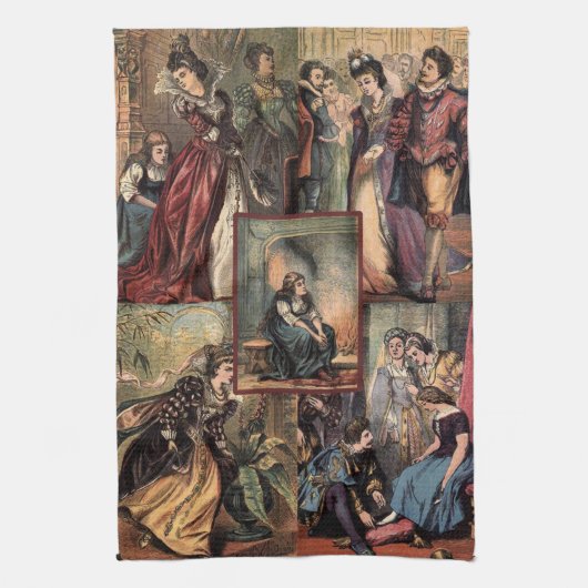  Assepoester voor kerstmis Theedoek (Verticaal)