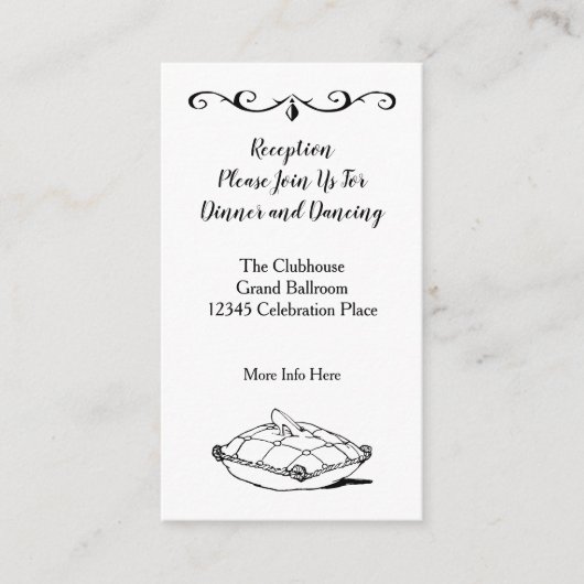 Assepoester Zwart Wit Receptie Kaart (Voorkant)