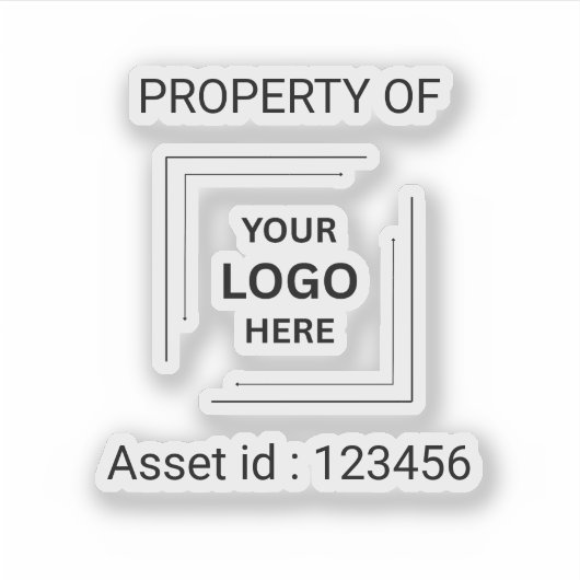 Asset-ID-Logo | Eigendom van Company Business Stic Sticker (Voorkant)