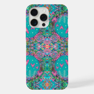 Assez Amusant Motif Cœurs Fleurs Bohème Bleu