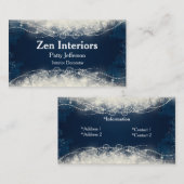 Assez bleu et blanc perle le carte de visite (Devant / Derrière)