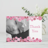 Assez dans le carte de remerciements rose de photo (Debout devant)