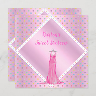 ASSEZ EN SWEET SIXTEEN ROSE INVITATION POINTE blan