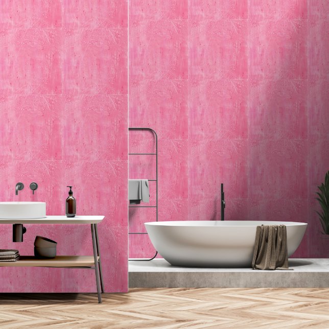 Assez Papier Peint Abstrait Rose (Salle de bain)