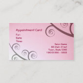 Assez rose et carte d'affaires et de rendez-vous (Dos)