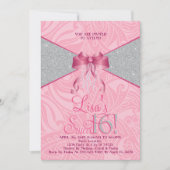Assez rose, invitations de sweet sixteen de (Devant)