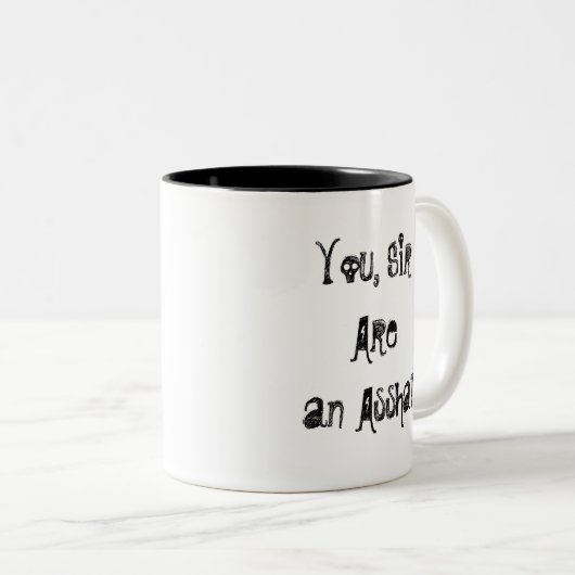 Asshat-Mok Tweekleurige Koffiemok (Voorkant rechts)