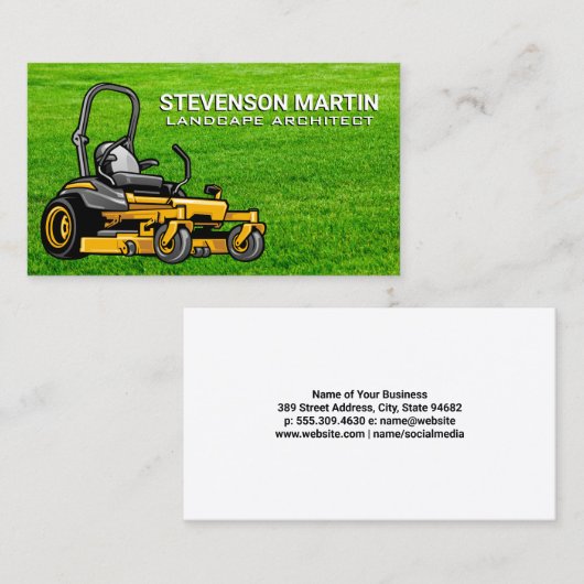 Assieds-tondeuse | Carte de visite d'herbe (Devant / Derrière)