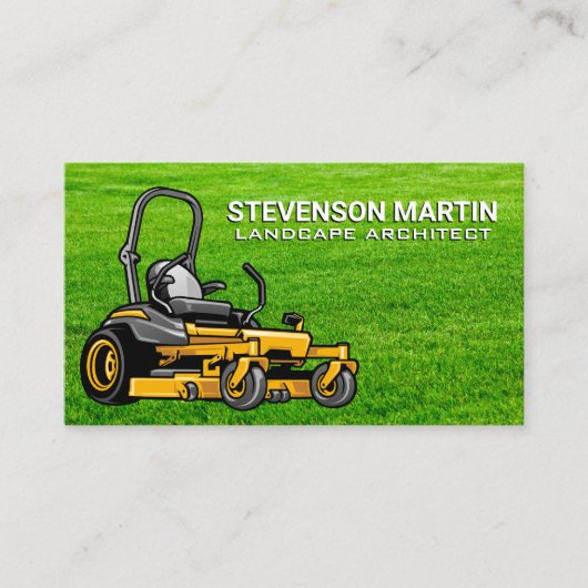 Assieds-tondeuse | Carte de visite d'herbe (Devant)