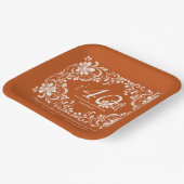 Assiette 40e Anniversaire Shabby Chic Orange Foncé (Angulaire)