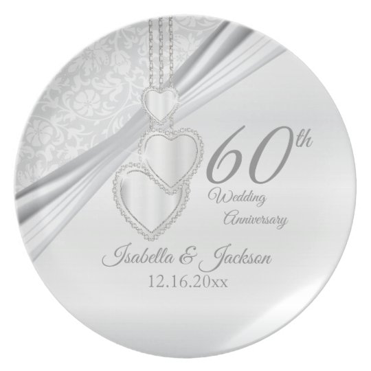 Assiette 60E Anniversaire De L'mariage Du Diamant | Zazzle.be