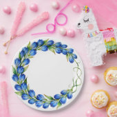 Assiette à couronne florale bleue (Fête)