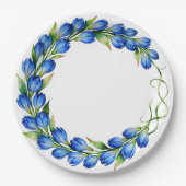 Assiette à couronne florale bleue (Devant)