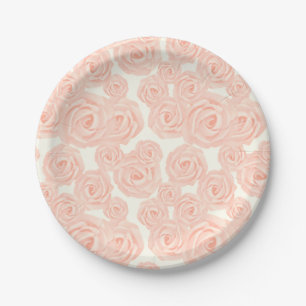 Assiette à dessert rétro avec roses en glaçage pip