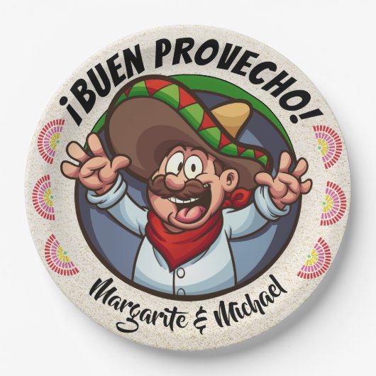 Assiette Accessoires de Fête Buen Provecho Thème E (Devant)