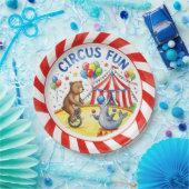 Assiette "Amusement de cirque" Animaux mignons et (Fête)