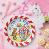 Assiette "Amusement de cirque" Animaux mignons et (Fête)