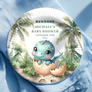 Assiette Bébé Dinosaure Bleu Adorable S'habille Bi
