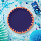 Assiette Bleu marine et Corail (Fête)