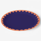 Assiette Bleu marine et Corail (Angle)