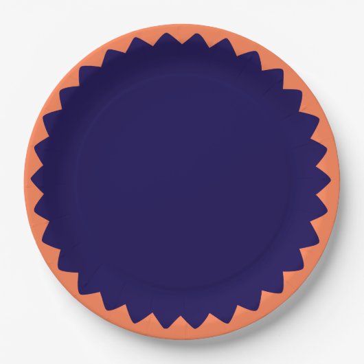 Assiette Bleu marine et Corail (Devant)