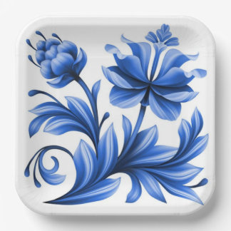 Assiette carré en carton de 22,86 cm