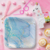 Assiette carré en carton de 22,86 cm (Fête)