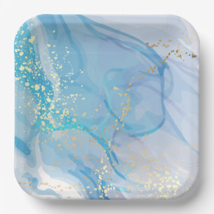 Assiette carré en carton de 22,86 cm