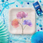 Assiette carré en carton de 22,86 cm (Fête)