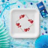 Assiette carré en carton de 22,86 cm (Fête)