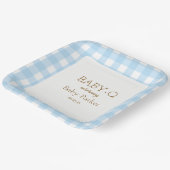 Assiette carrée Baby-Q Gingham bleu 2 (Angulaire)