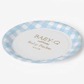 Assiette circulaire bébé Q Gingham bleu 2 (Angle)