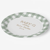 Assiette circulaire bébé-Q Gingham vert 2 (Angle)