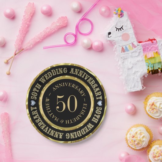 Assiette commémorative 50e anniversaire de mariage (Fête)