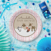 Assiette d'animaux des bois d'hiver | Rose (Fête)