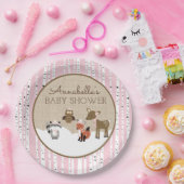 Assiette d'animaux des bois d'hiver | Rose (Fête)