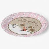 Assiette d'animaux des bois d'hiver | Rose (Angle)