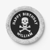 Assiette d'anniversaire Skull Crossbones Halloween (Devant)