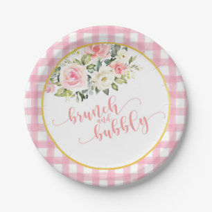 Assiette de Baby Shower Brunch & Bubbly - Texte Ro