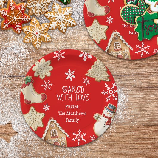Assiette de cadeaux de biscuits de Noël mignons
