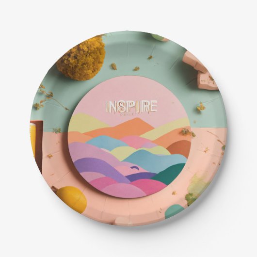 Assiette de design inspirant et colorée (Devant)