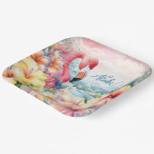 Assiette de design Luau de flamant rose tropical d (Angulaire)