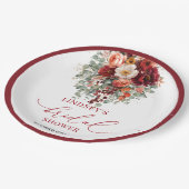 Assiette de douche nuptiale Eucalyptus Or Bourgogn (Angle)