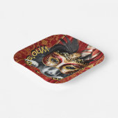 Assiette de fête à masque de teckel | Rouge Or (Angulaire)