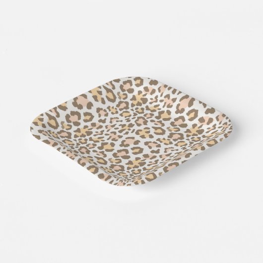Assiette de fête à motif léopard guépard (Angulaire)
