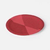 Assiette de fête à texture divisée rouge tomate –  (Angle)