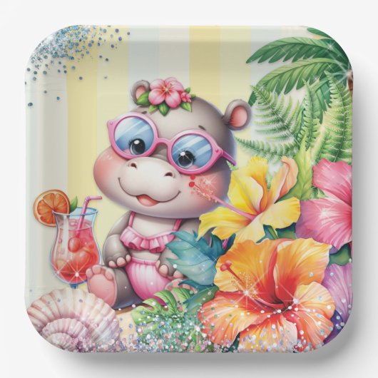 Assiette de fête Beach Baby (Recto)