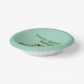 Assiette de fête d'anniversaire de grenouille vert (Angulaire)