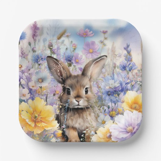 Assiette de fête de lapin de printemps (Recto)